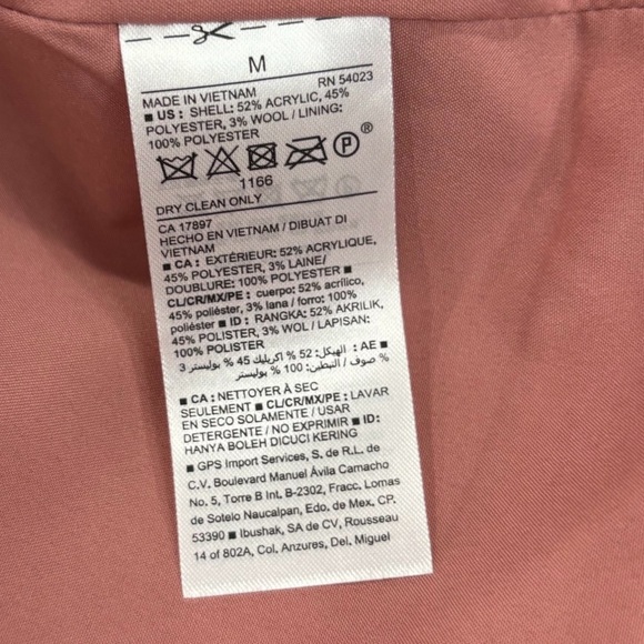 NWT Elegant Old Navy Pink Double-Breasted Women's Coat - Picture 8 of 8